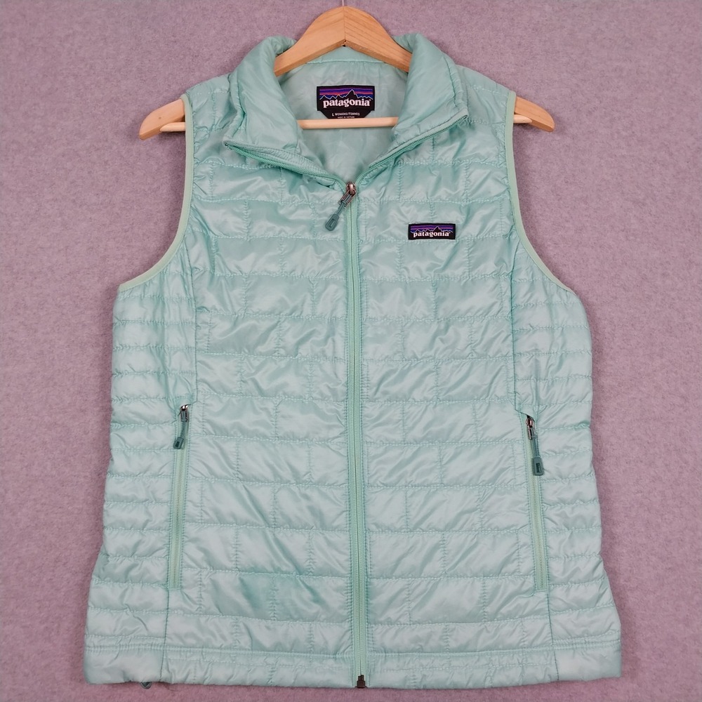 Patagonia Nano Puff Vest Womens Large  Vjosa Green Primaloft Puffer Lightweight